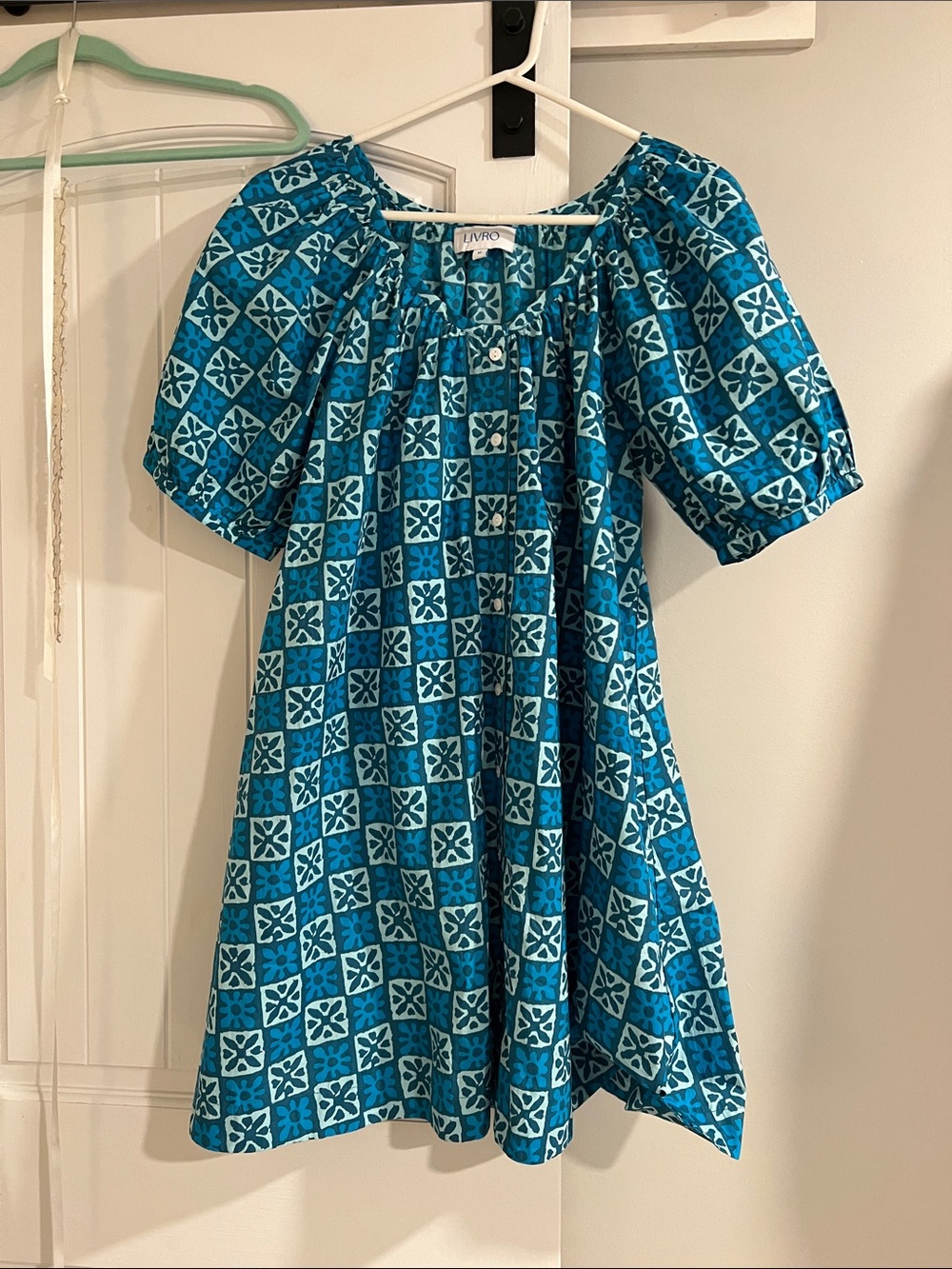 Livro Turquoise Patterned Mini Dress